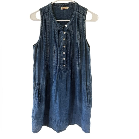 Faherty Isha Dress in Indigo - Picture 3 of 6